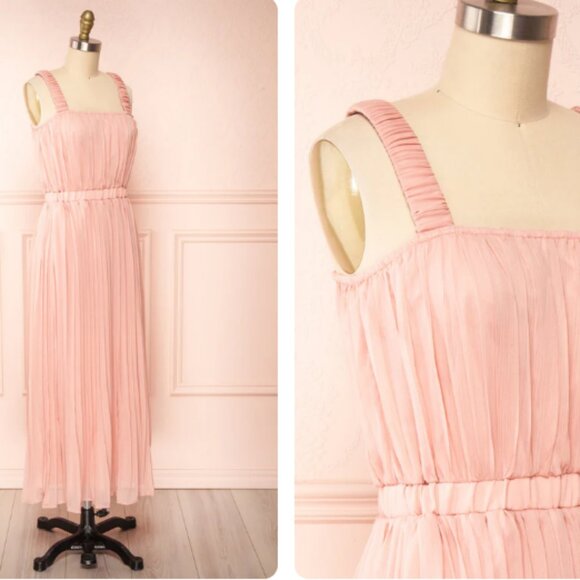 Inari Pink Pleated Midi Dress - Picture 5 of 6